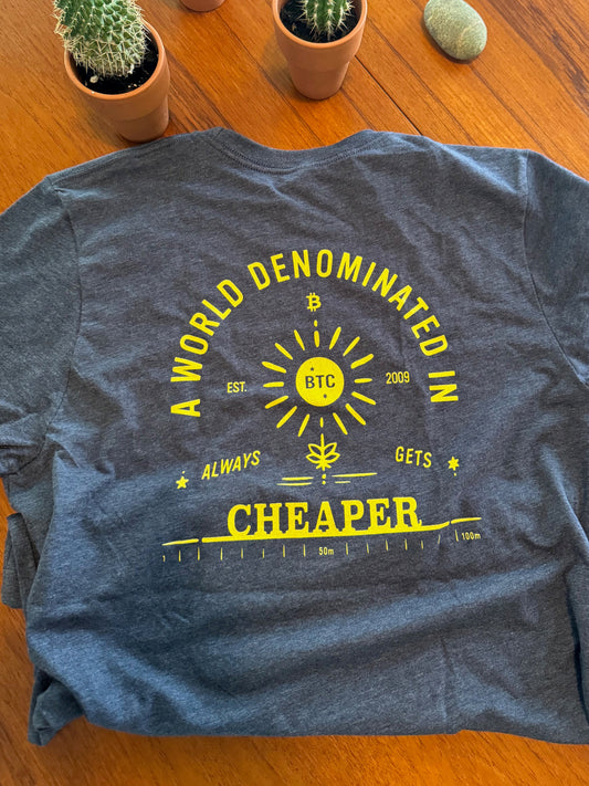 Bitcoin 'Denominate the World' T-Shirt - Crypto Vision Tee