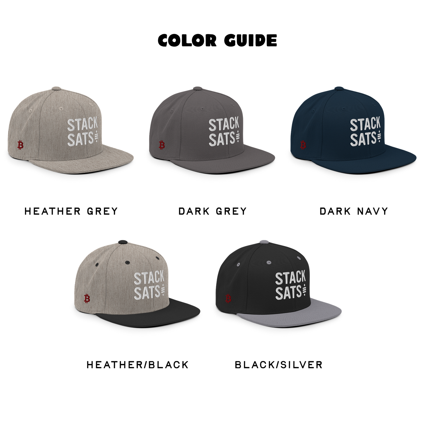 Bitcoin 'Stack Sats' Premium Snapback Hat - Crypto Enthusiast Cap
