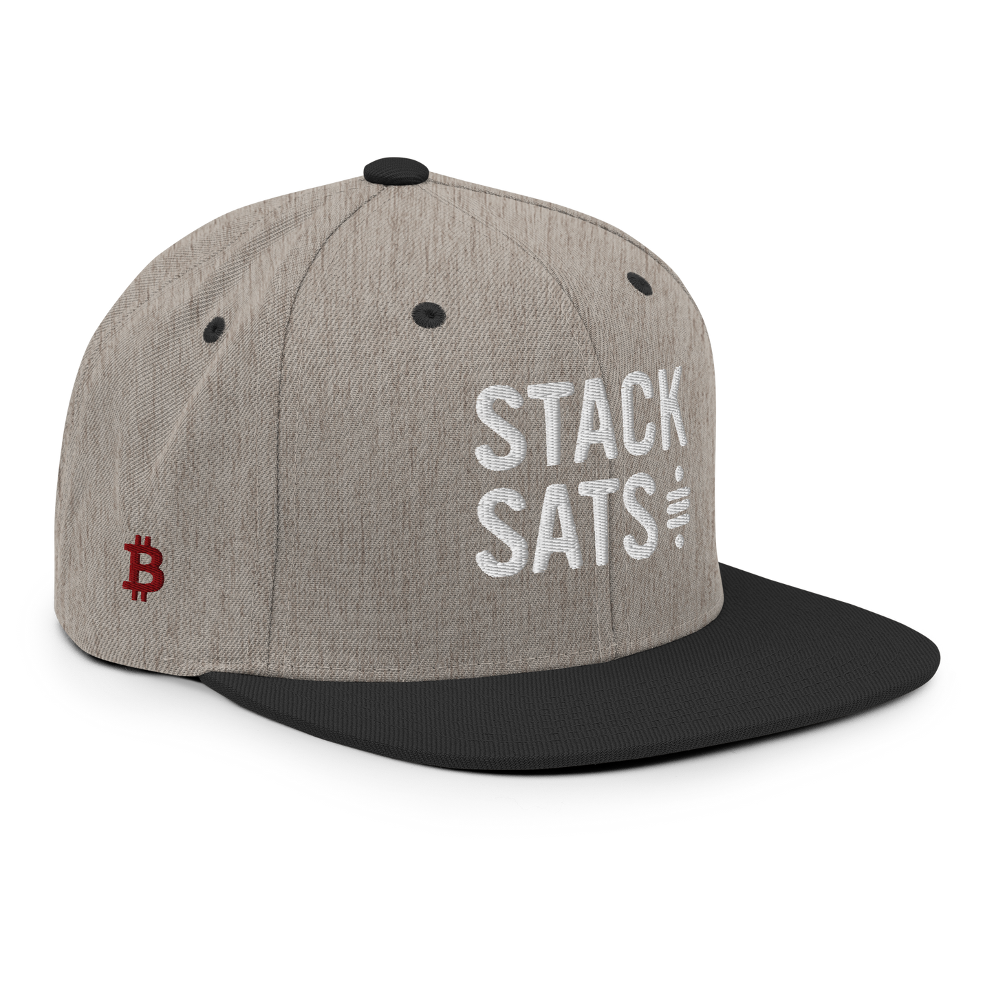 Bitcoin 'Stack Sats' Premium Snapback Hat - Crypto Enthusiast Cap