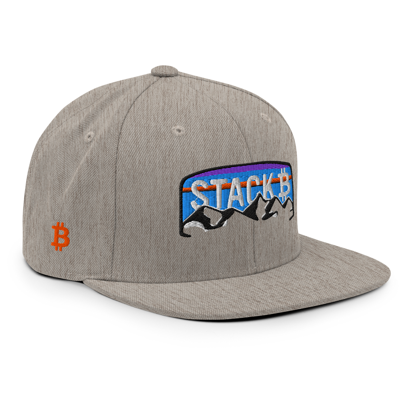Bitcoin 'Stack' Mountain Snapback Hat - Crypto Adventure Cap
