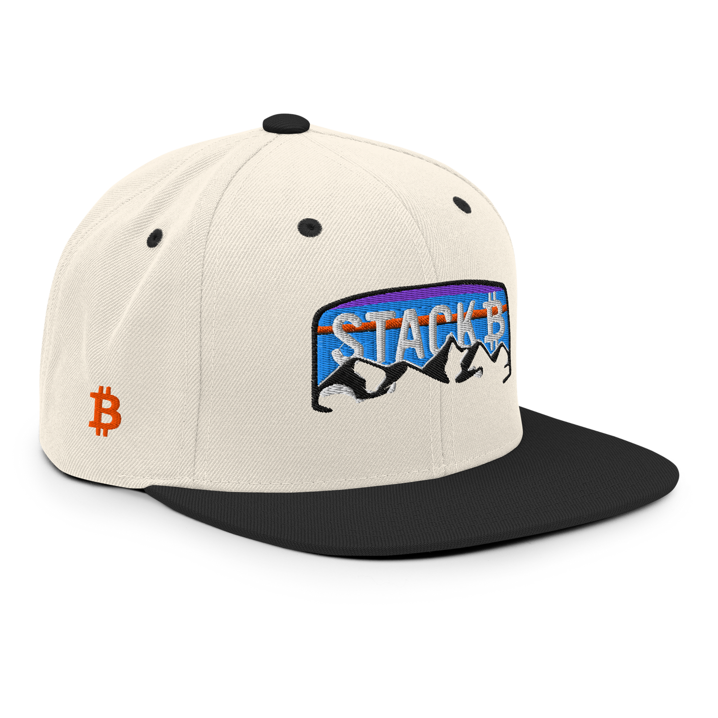 Bitcoin 'Stack' Mountain Snapback Hat - Crypto Adventure Cap