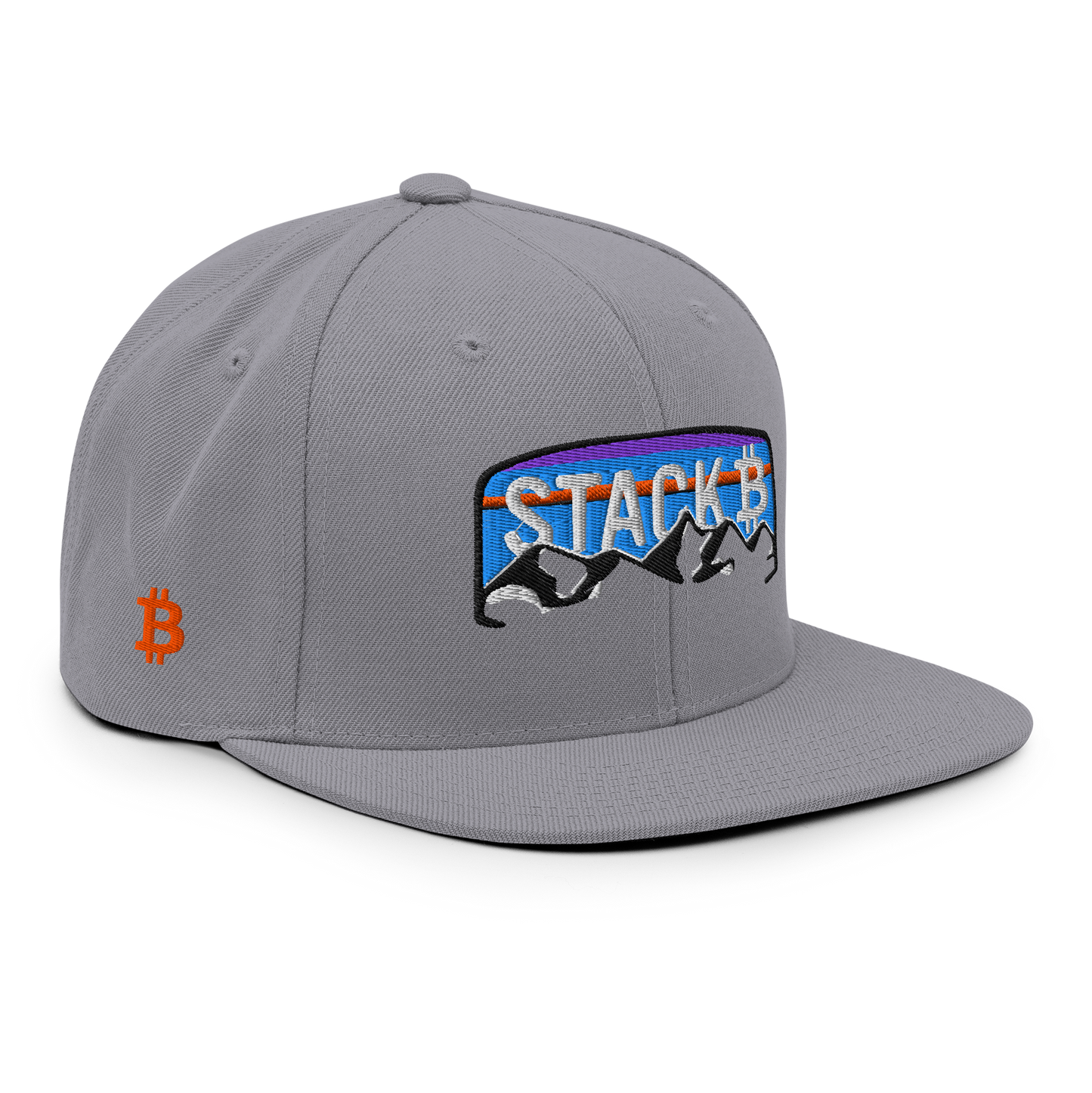 Bitcoin 'Stack' Mountain Snapback Hat - Crypto Adventure Cap